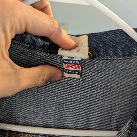 Vintage Denim Jacket, USA made, Union Line, Rock flag and Eagle, Size XL - Picture 4 of 9